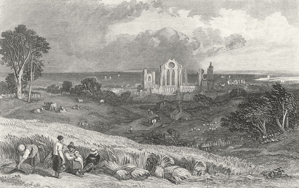 SCOTLAND. Arbroath Abbey c1835 old antique vintage print picture
